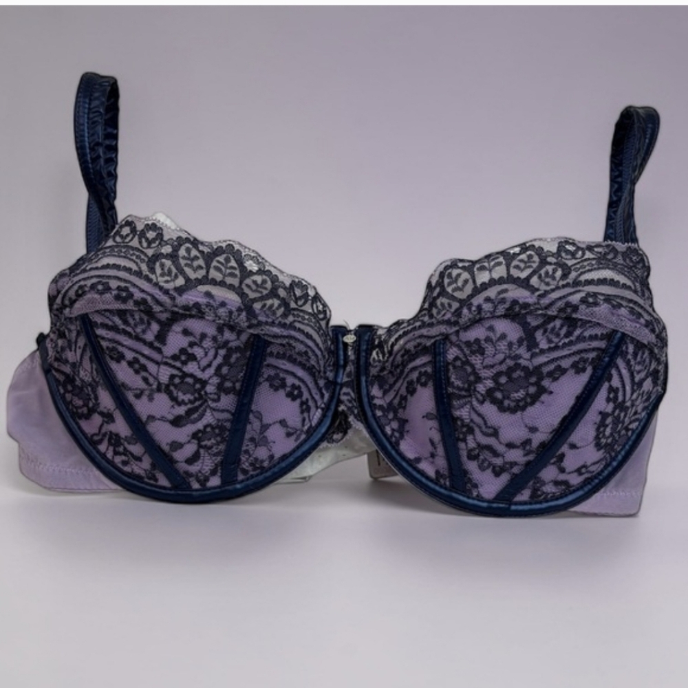 ADOREE Elegant Lace Underwire BRA - Purple & Black LIKE NEW size 36DDD so pretty